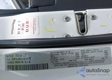 2020 Jeep Cherokee Limited Fwd from USA, damaged, VIN 1C4PJLDB2LD653872